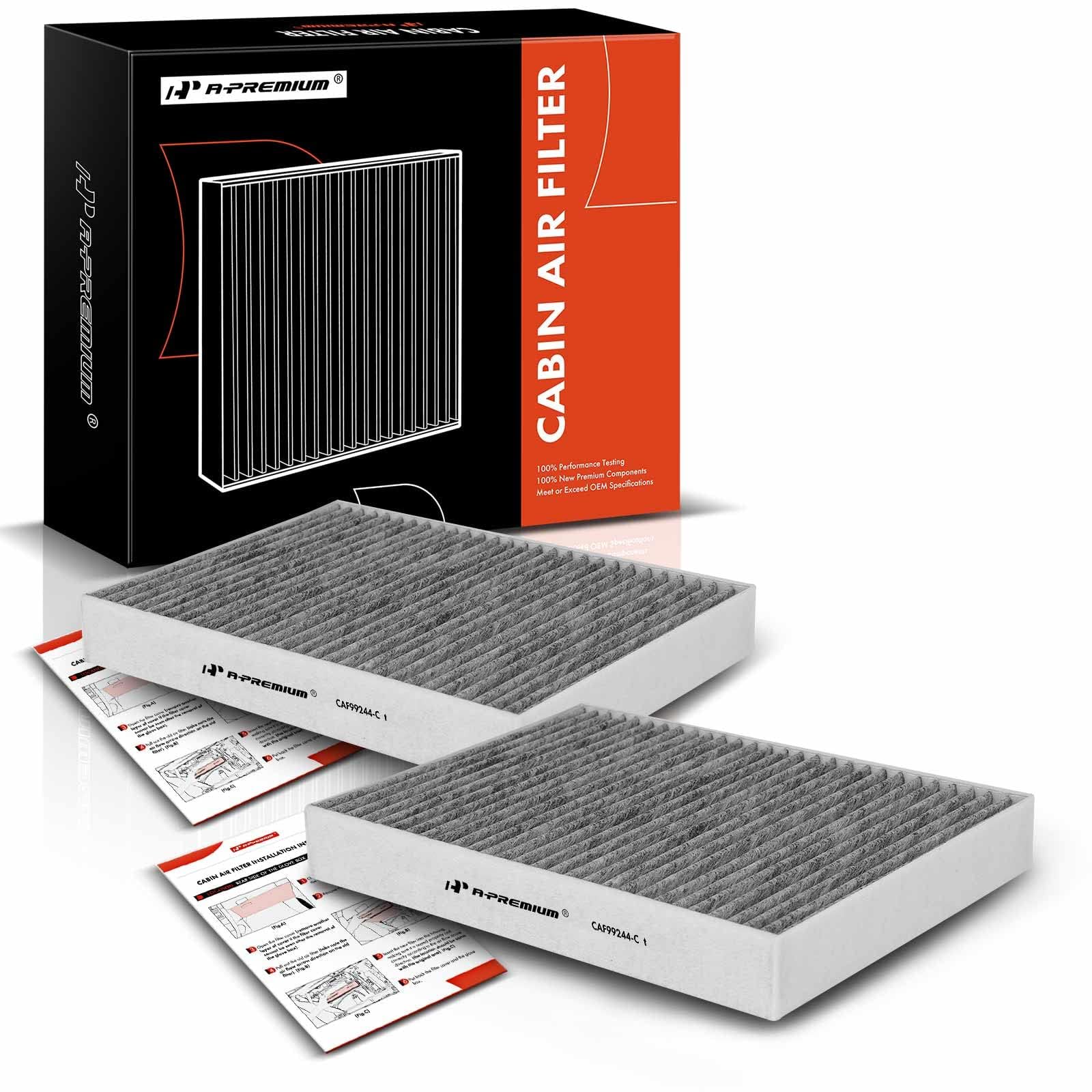 A-Premium 2-Pc Cabin Air Filter With Activated Carbon Compatible With Bmw 530I, 530I Xdrive, X5, X6, X7, 530E, 540I, 540I Xdrive, 740I, 750I, 750Li Xdrive, 840I, Alpina B7, M5, M550I Xdrive, M8