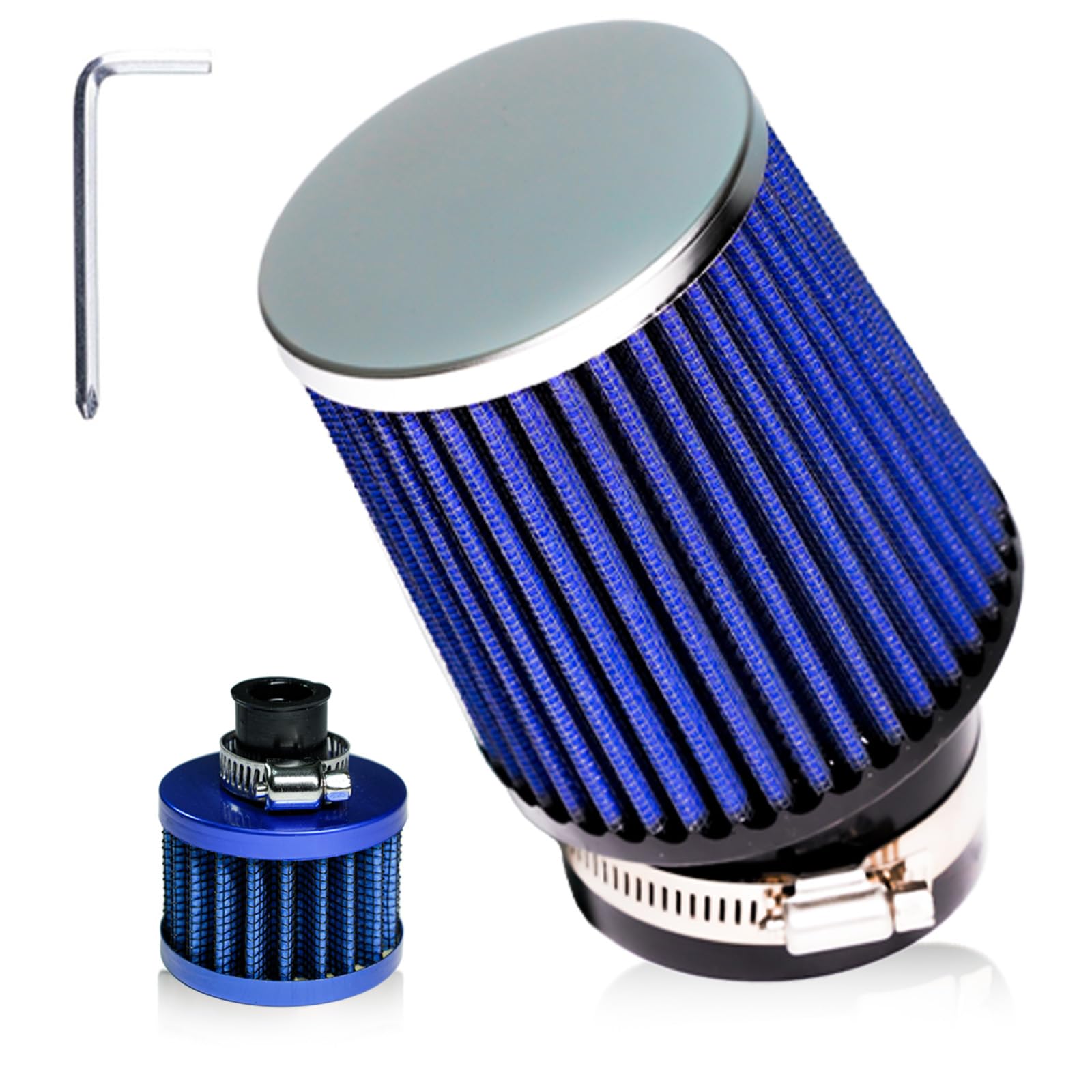 Jmchstore High Performance Air Filter Cleaner Kit For Predator 212Cc 79Cc Coleman Ct200U Ct100U Kt196 196Cc 6.5 Hp Engine Mini Bike Go Kart Gx160 Gx200 Gx390 420Cc Motor Powersports Parts (Royal Blue)