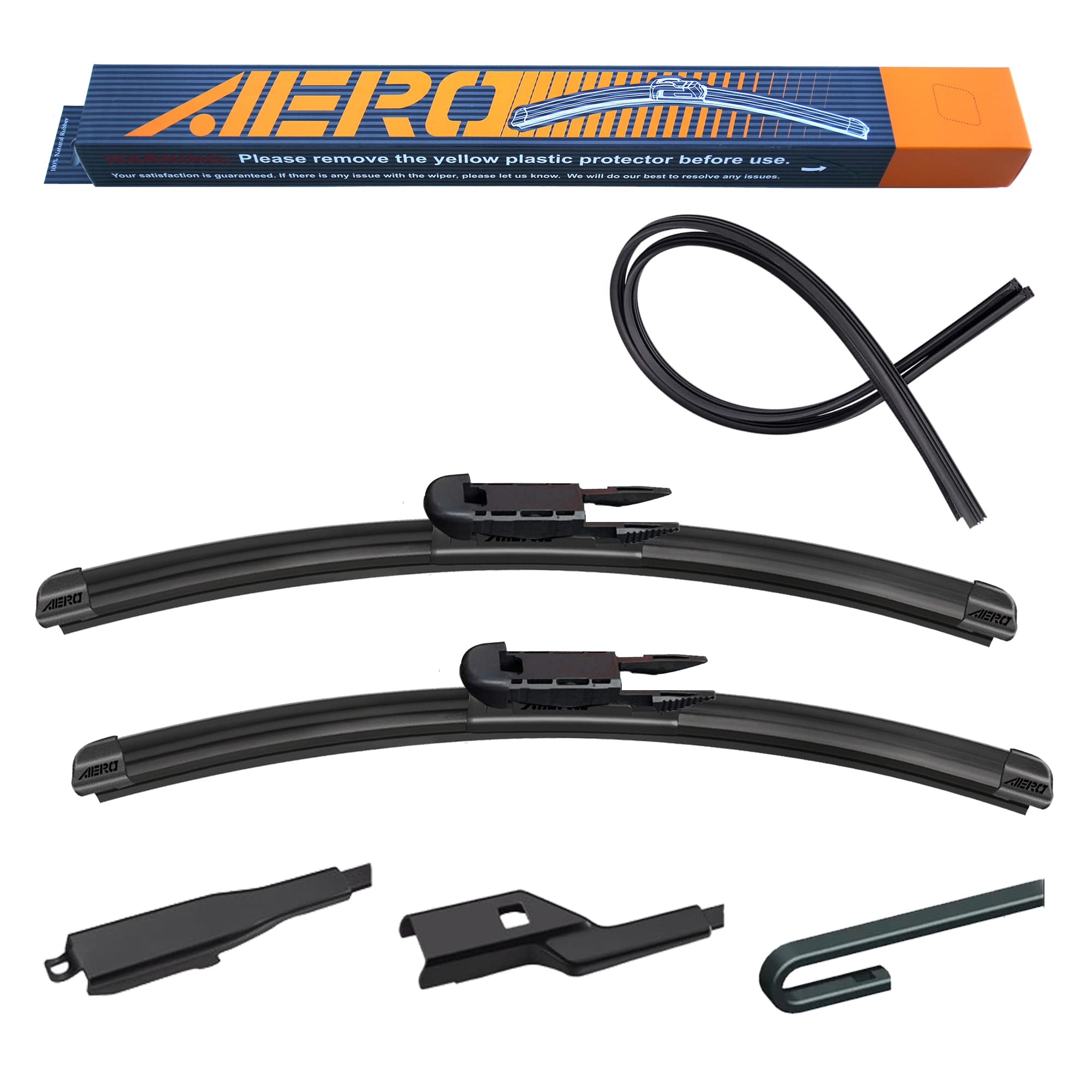 Aero Avenger 22'+22' Premium All-Season Windshield Wiper Blades With Extra Refills Oem Replacement For Gmc Sierra 1500 2500 3500 (Set Of 2)