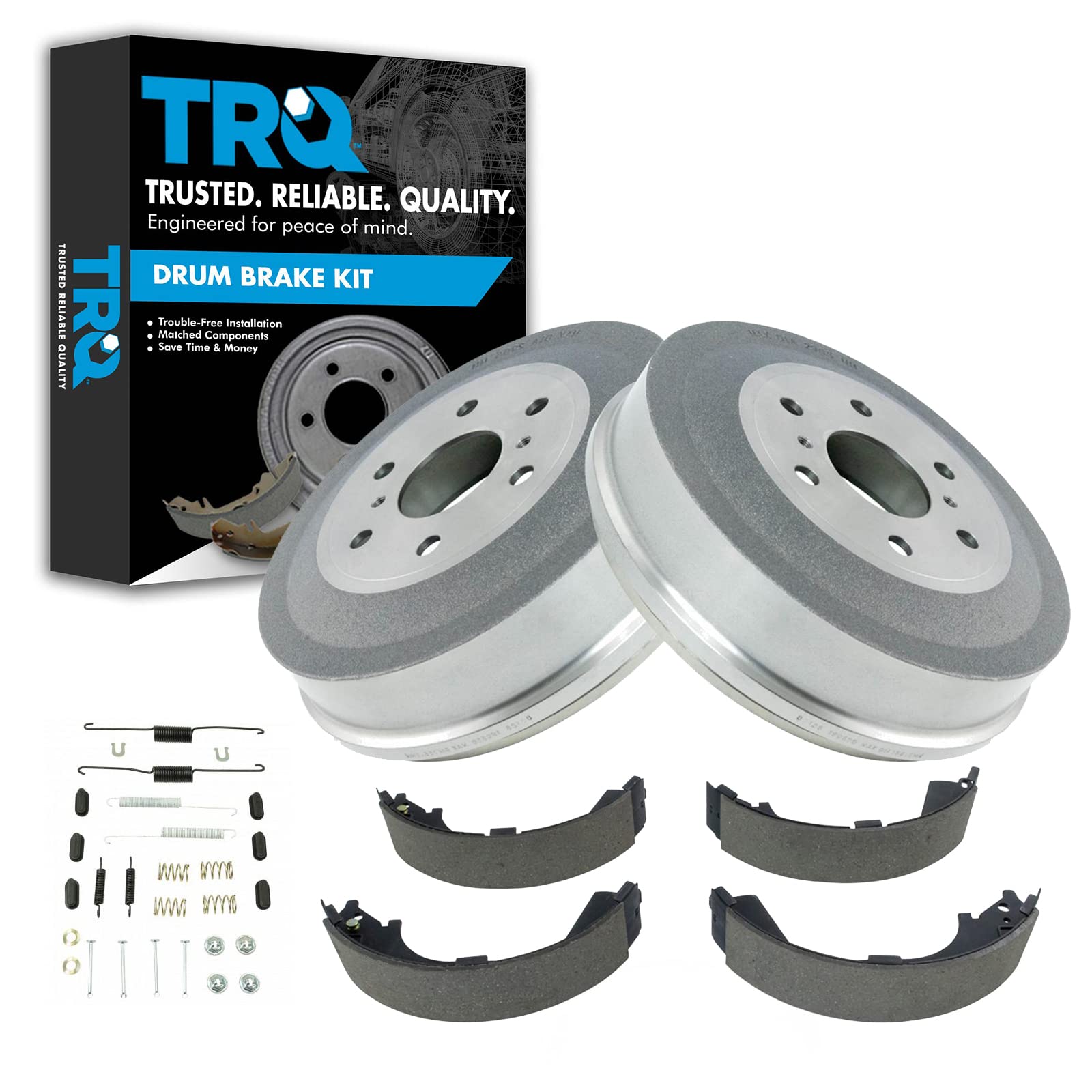 Trq Rear Brake Drum Shoe & Hardware Kit Compatible With Chevy Silverado 1500 Truck
