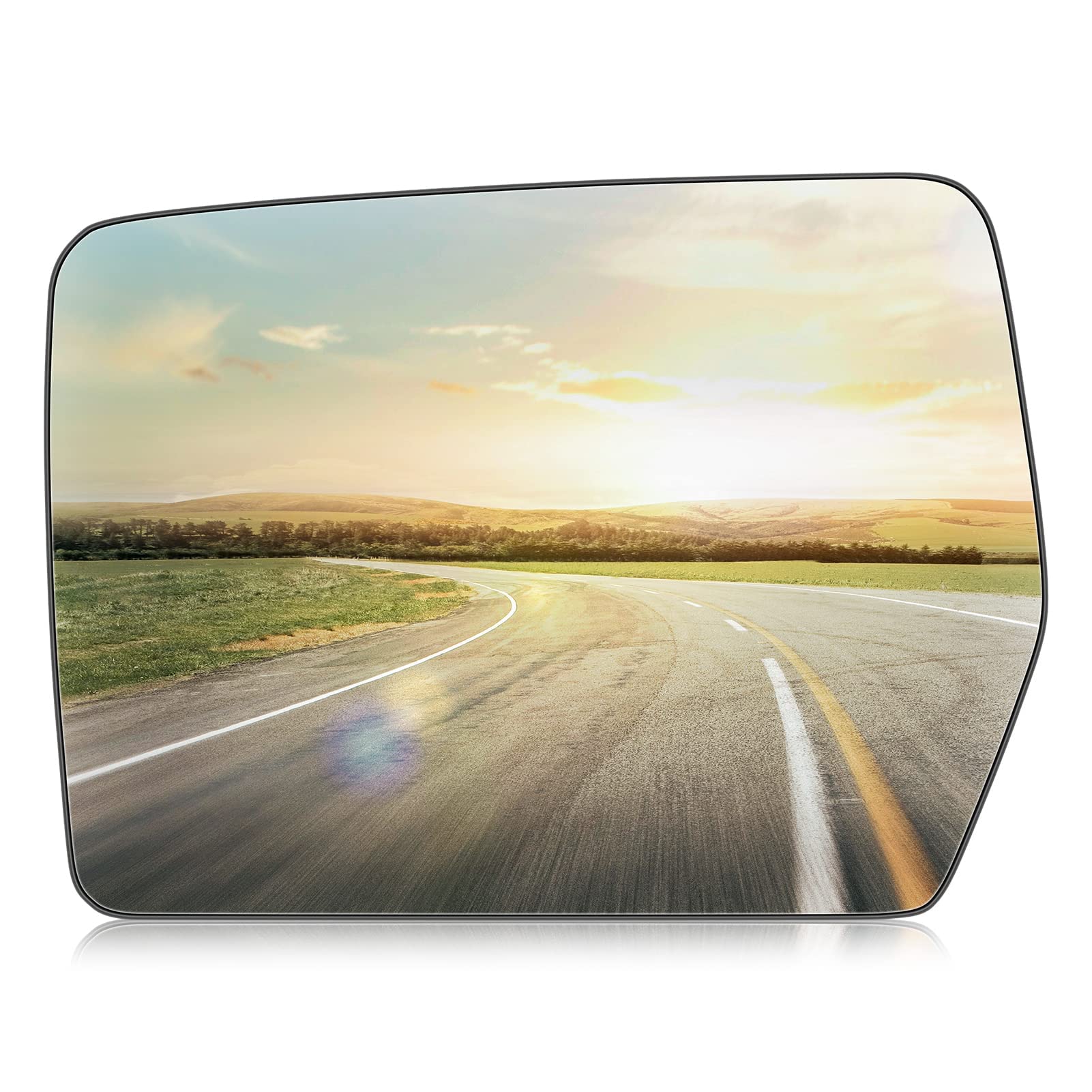 Driver Left Side Power Heated Mirror Glass Fits For 2004-2014 Ford F-150 Replacement For 4L3Z-17K707-Db