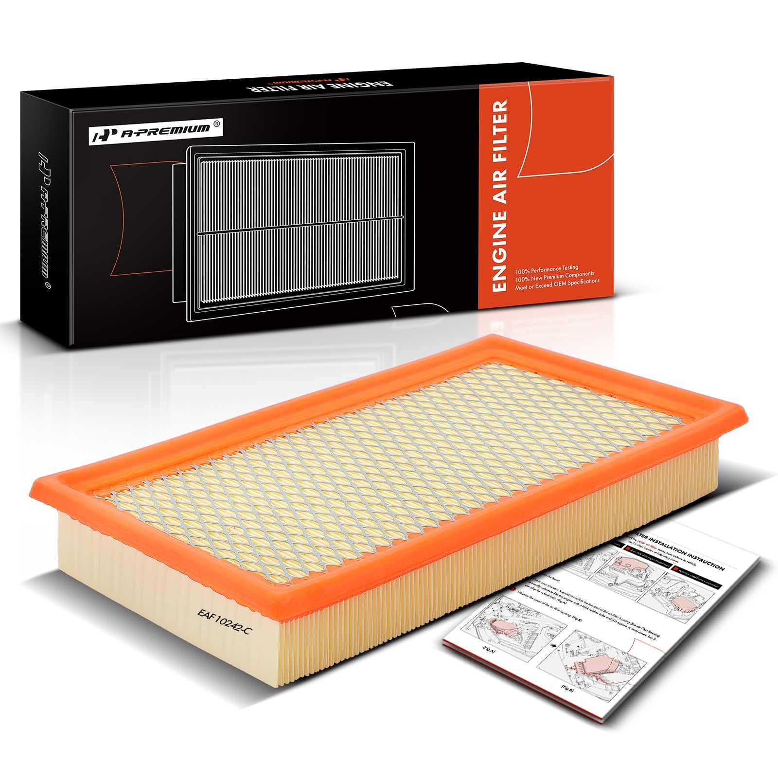 A-Premium Engine Air Filter Compatible With Ford, Lincoln, Mazda & Mercury Models - Edge(07-14), Explorer(11-23), Flex(09-19), Fusion, Taurus(08-19), Aviator, Mks(09-16), Mkx, Mkz, 6, Cx-9, Sable