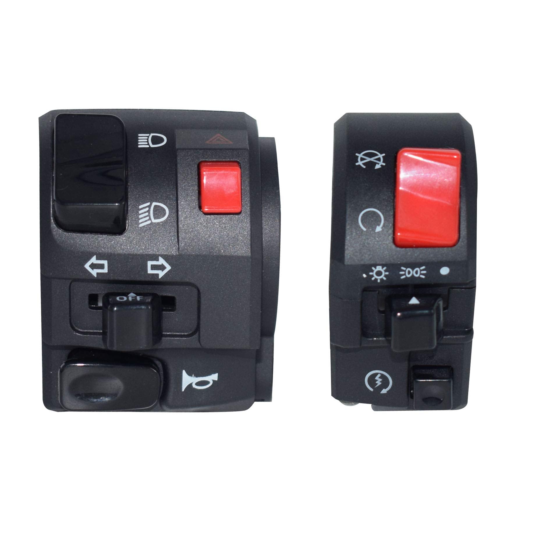 7/8' 22Mm Atv Motorcycle Handlebar Control Switches Left Right For Horn Button Turn Signal Electric Fog Lamp Light Start Kill Warning Light