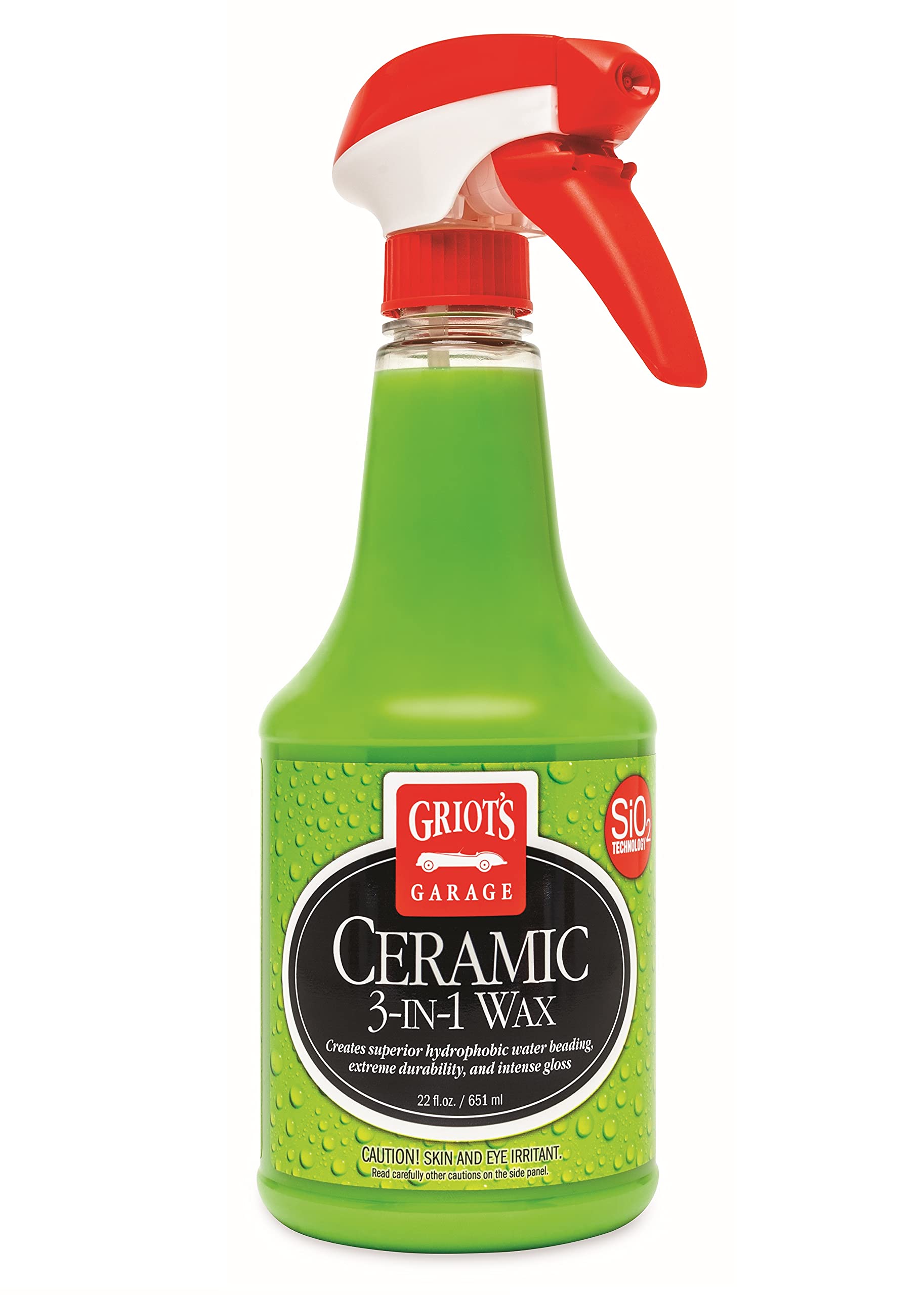 Griot’S Garage 10978 Ceramic 3-In-1 Wax 22Oz, Easy-To-Use Sio2 Coating Providing Durable Protection & Long-Lasting Water Beading On Paint, Wheels, Plastic, Rubber Trim, Chrome, & More
