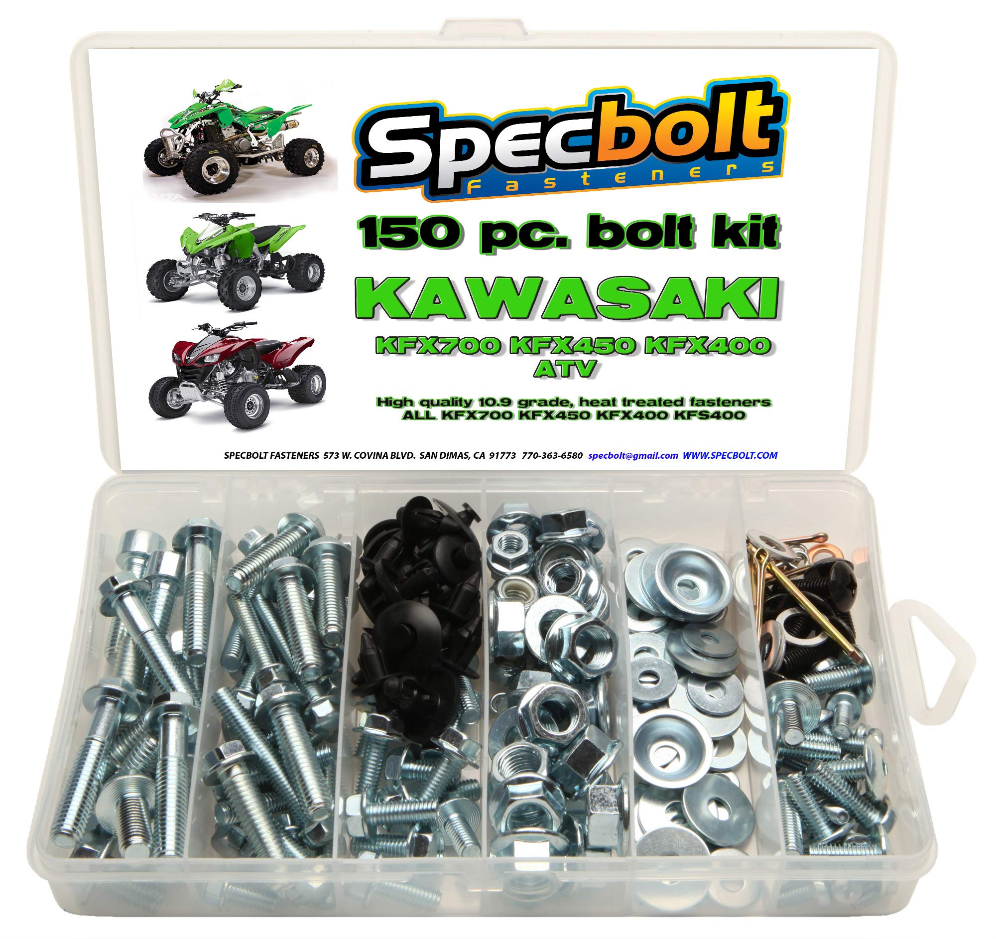 150Pc Specbolt Kawasaki Kfx450R Kfx700 Atv Bolt Kit For Maintenance & Restoration Oem Spec Fasteners Kfx 450 700 400 450R Kfx450