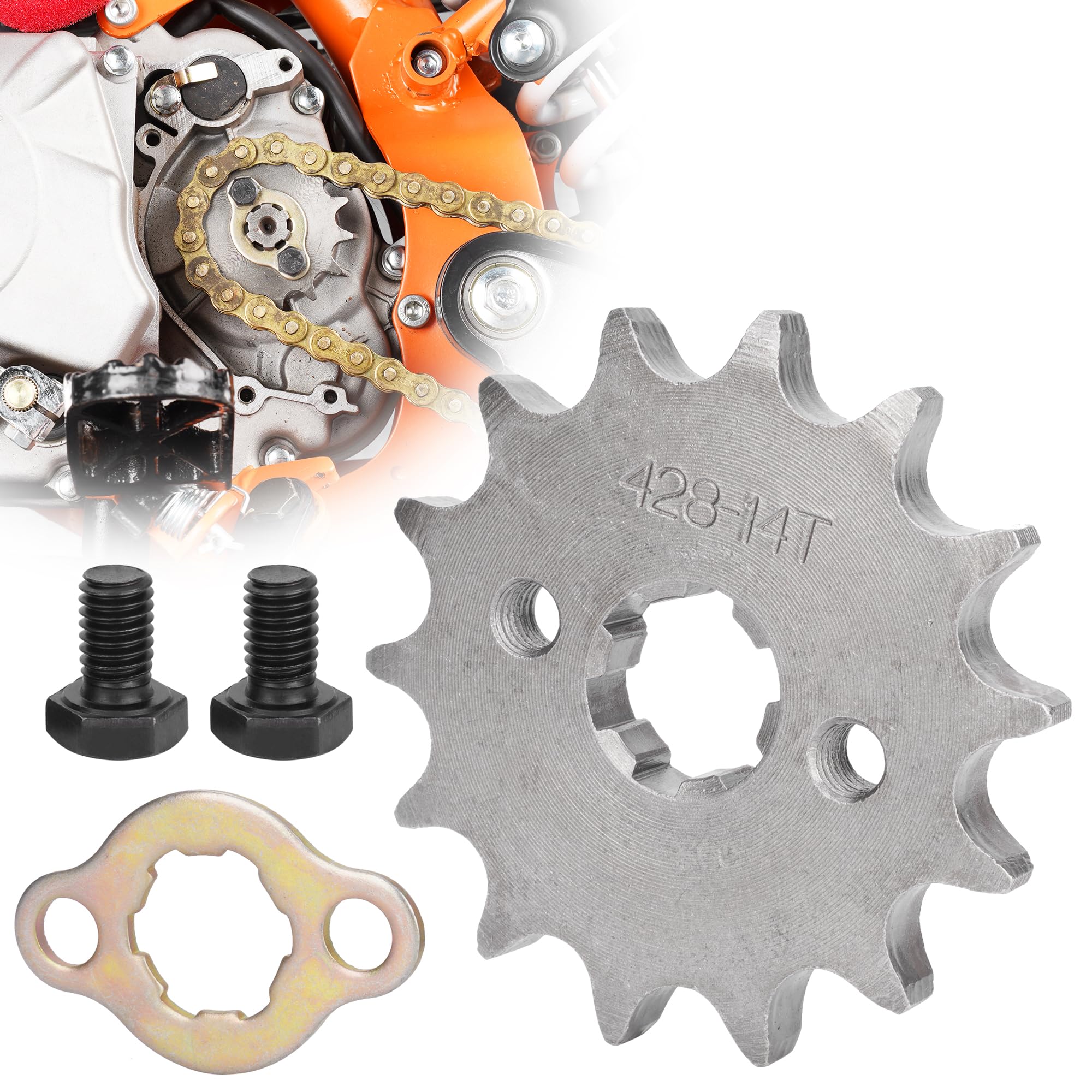 RUTU 428 Size 14 Tooth 17mm Front Engine Sprocket for 50cc-160cc ATV Dirt Bike Quad TaoTao Roketa Sunl