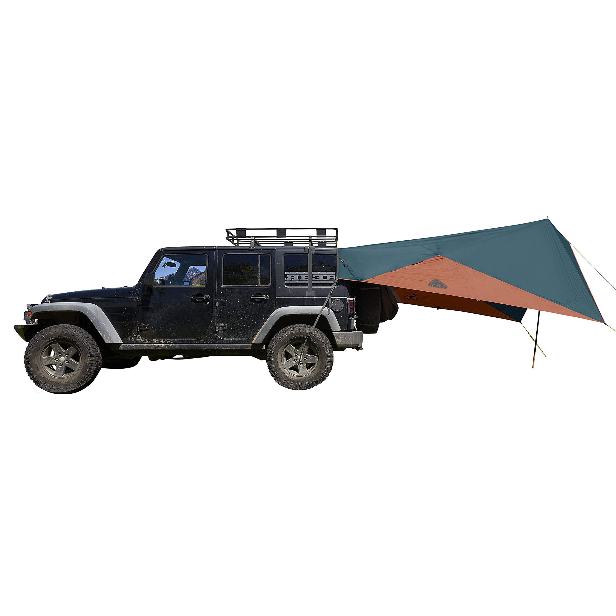 Kelty Waypoint Tarp, Reflecting Pond/Gingerbread, Semi-Universal Vehicle Mounting System, Enhanced Protection From The Elements, Single-Pole Design, Shark-Mouth Carry Bag For Easy Transport, & More