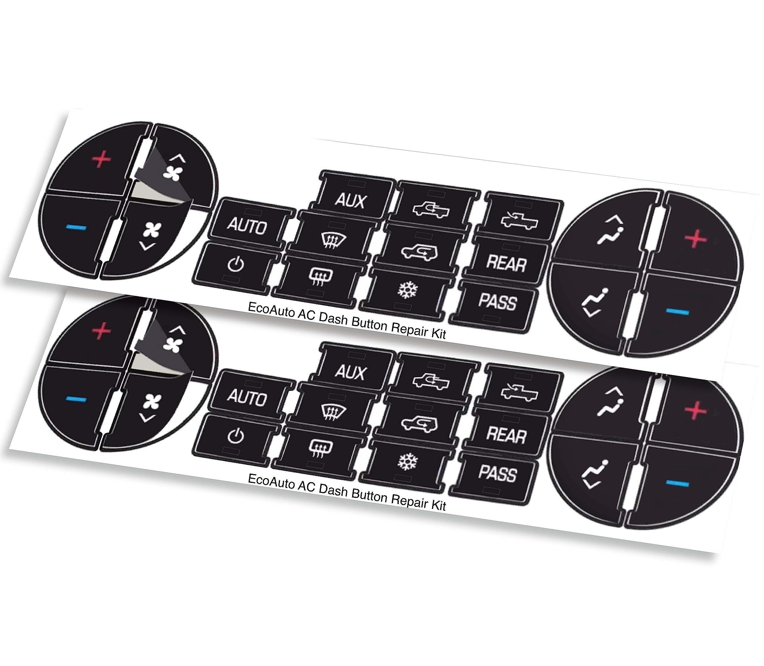 Ecoauto Ac Dash Button Repair Kit For Select Gm Vehicles - Fix Ruined Faded A/C Controls Premium Design & Made In Usa (Pack Of 2)