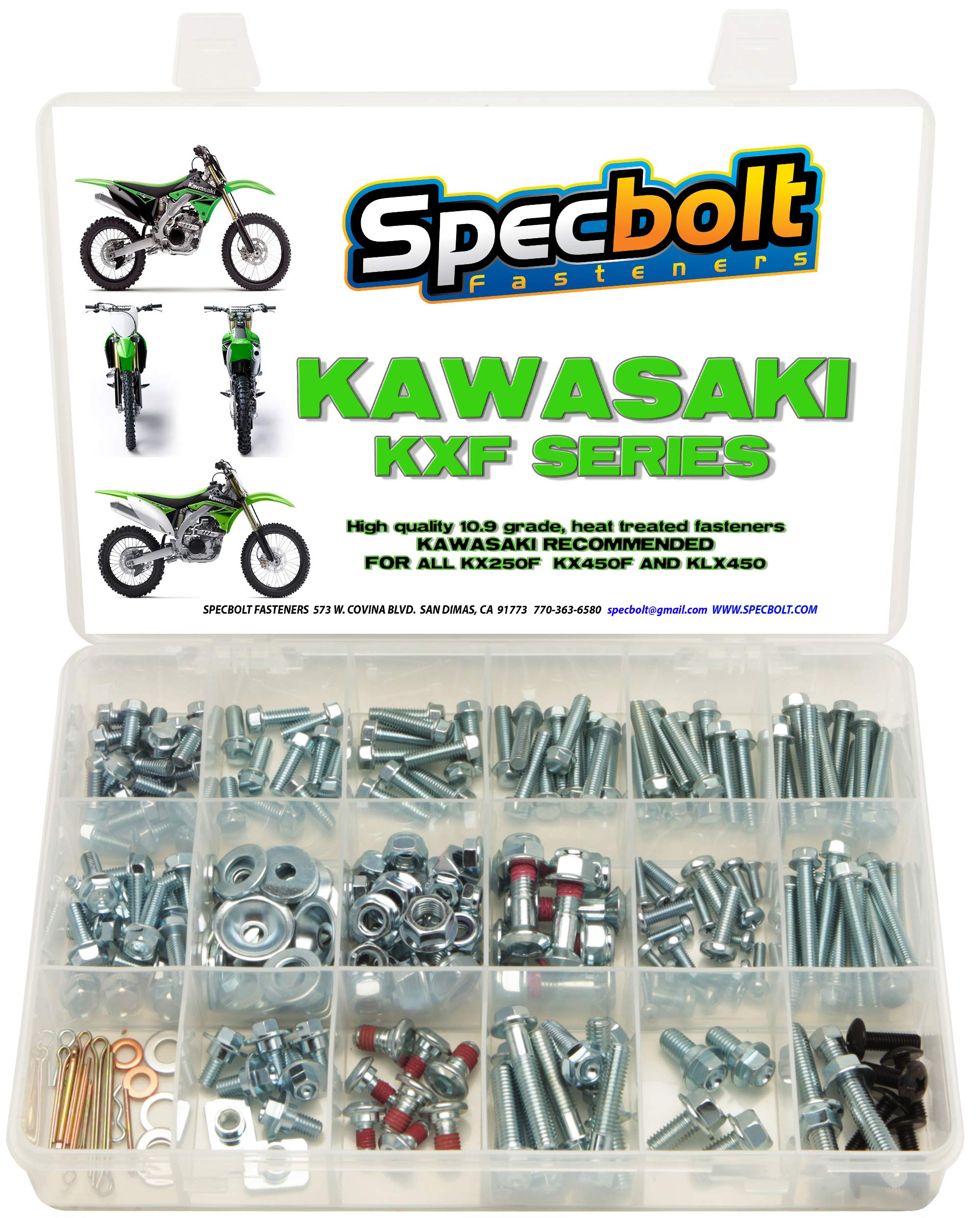 250Pc Specbolt Kawasaki Kxf 250 450 Four Stroke Bolt Kit For Maintenance & Restoration Of Mx Dirtbike Oem Spec Fastener Kx250F Kx450F Kxf250 Kxf450