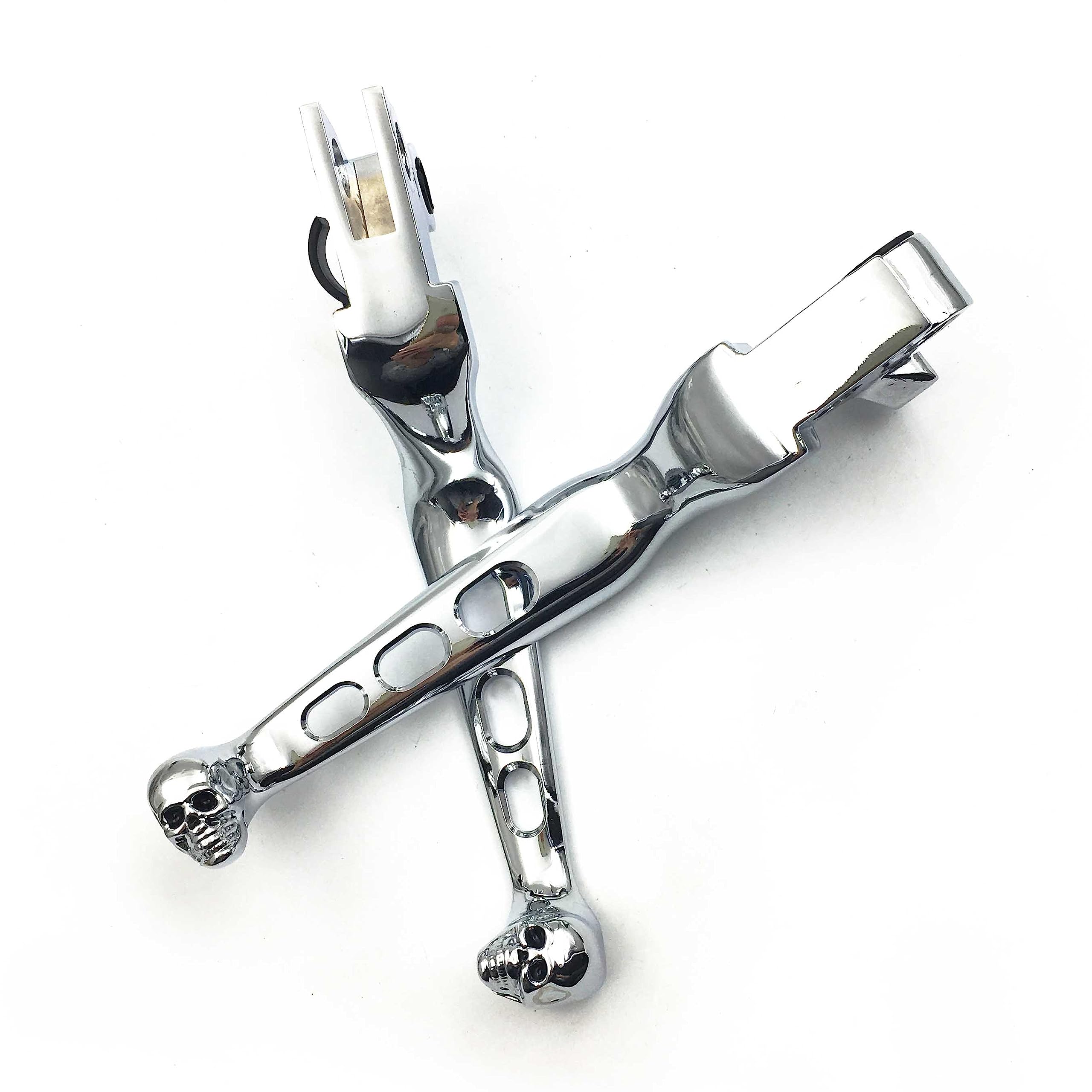 Httmt Mt241-020A-Cd Chrome Cnc Aluminum Black Brake Clutch Skull Zombie Lever Compatible With Harley Davidson Sportster Softail