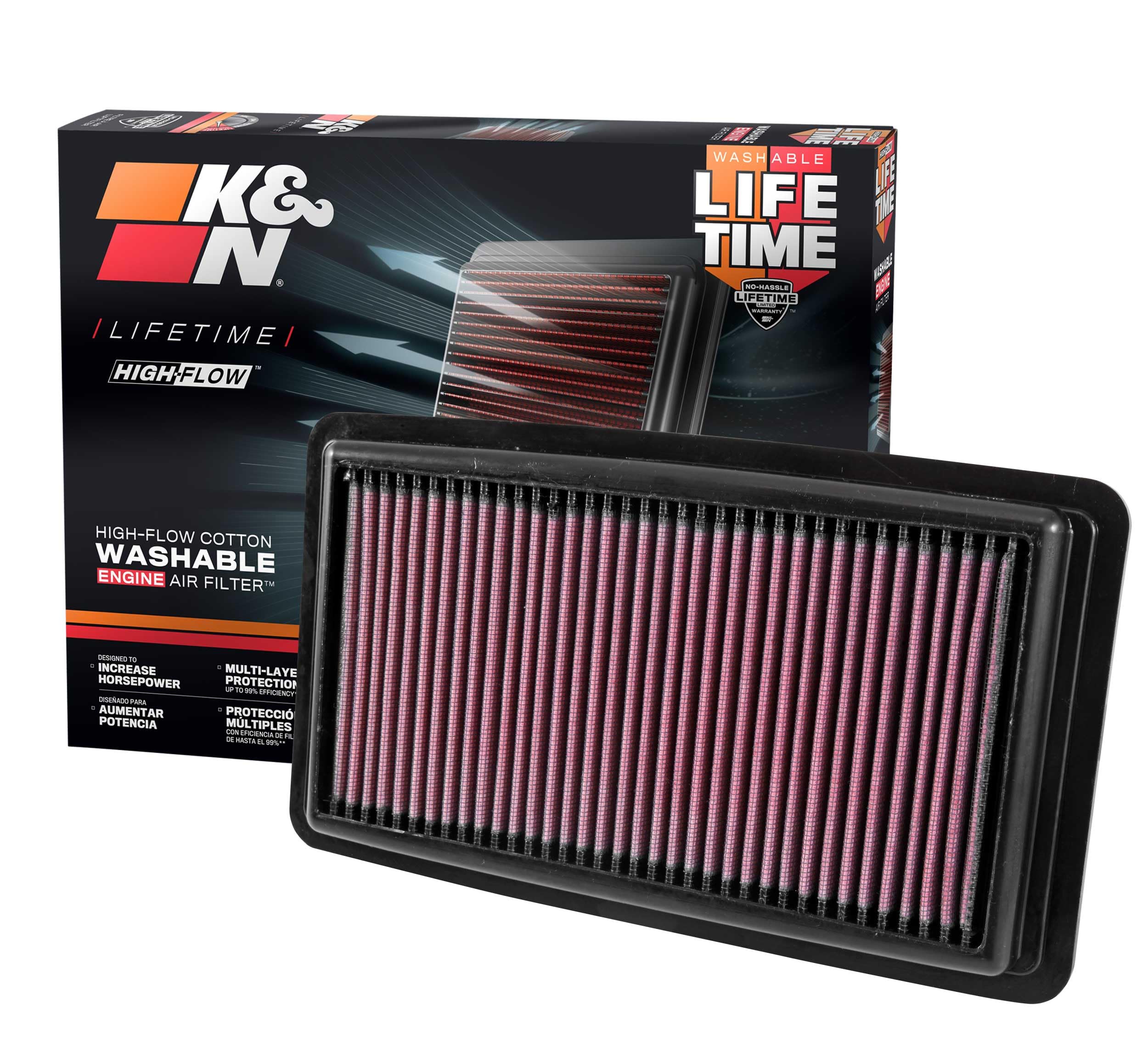K&N Engine Air Filter: Reusable, Clean Every 75,000 Miles, Washable, Premium, Replacement Car Air Filter: Compatible With 2016-2022 Honda/Acura V6 (Odyssey, Passport, Pilot, Ridgeline, Mdx), 33-5041