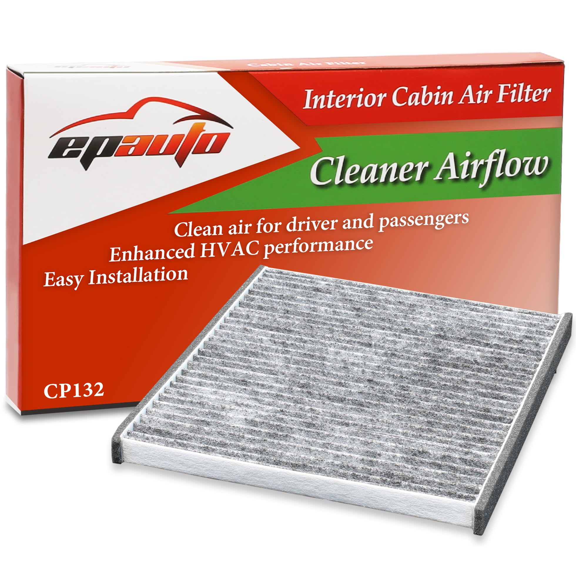 Epauto Cp132 (Cf10132) Replacement For Premium Cabin Air Filter Includes Activated Carbon