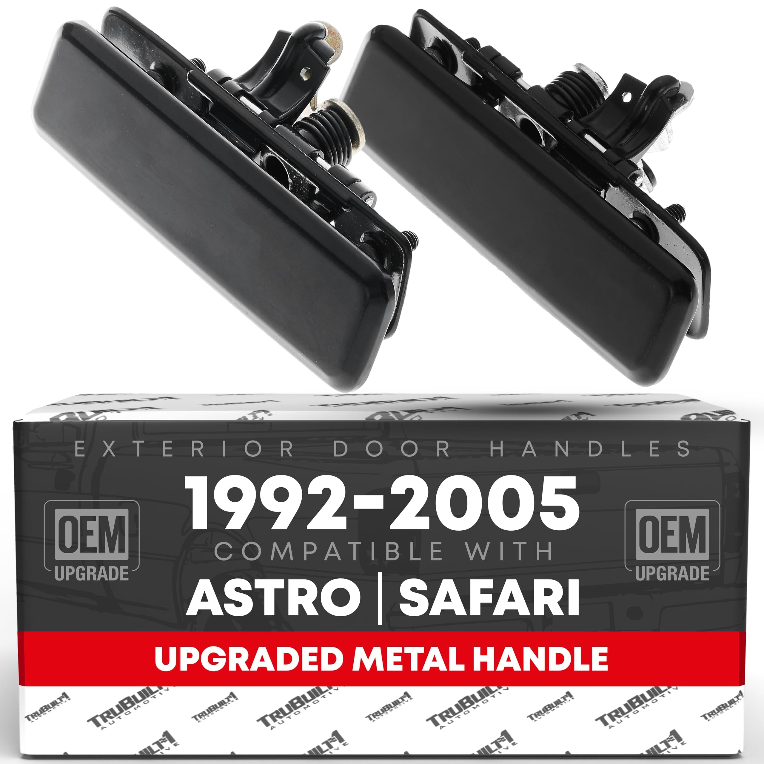 Exterior Front Driver & Passenger Door Handle Set - Compatible With 1992-2005 Chevrolet Astro, Gmc Safari - Smooth Finish - Metal - Oem 15719666, 15719665, 77192, 77193, Gm1310108, Gm1311108