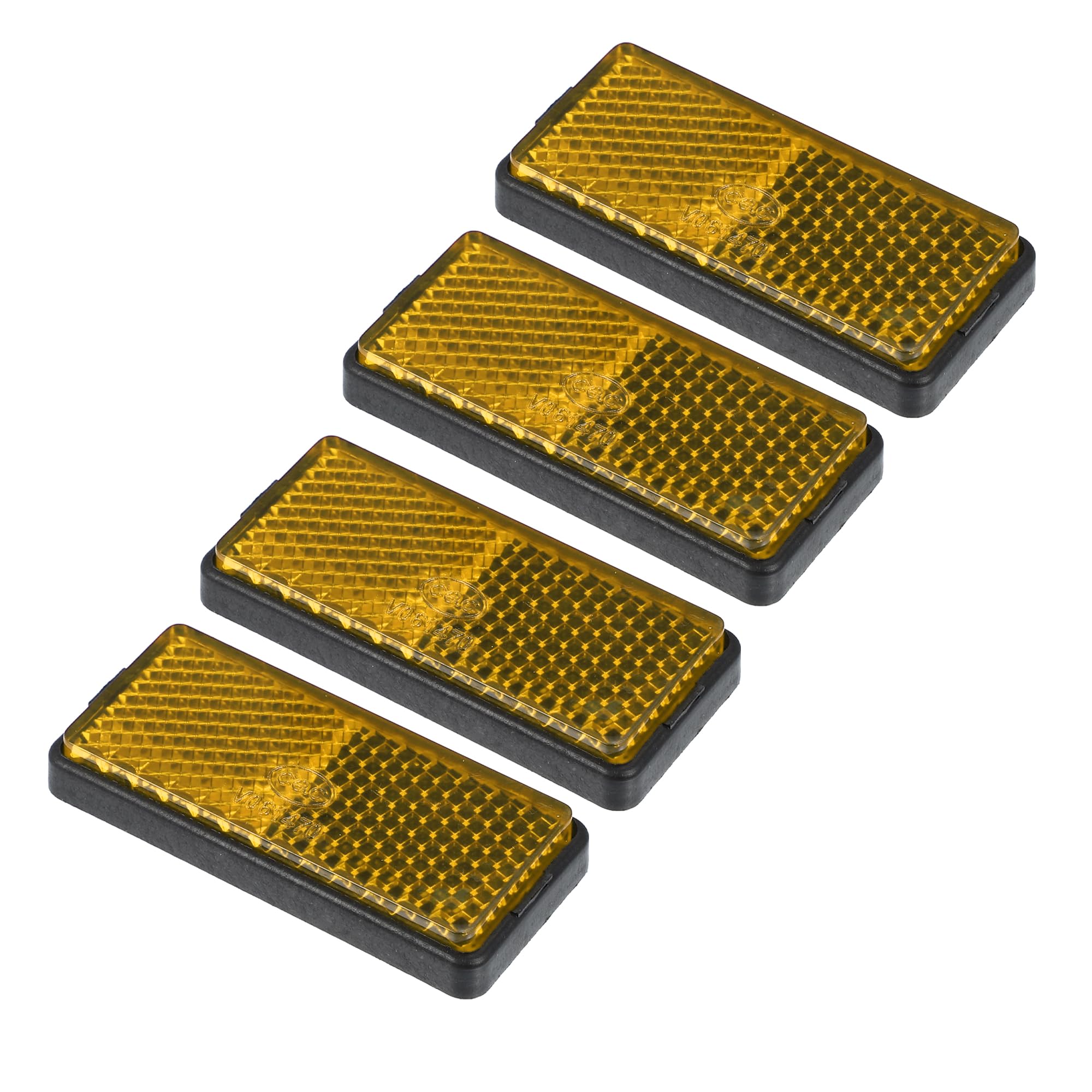 X Autohaux 4Pcs 56Mm M5X0.8 Orange Plastic Universal Screw Mount Reflective Warning Reflector For Motorcycle Bike