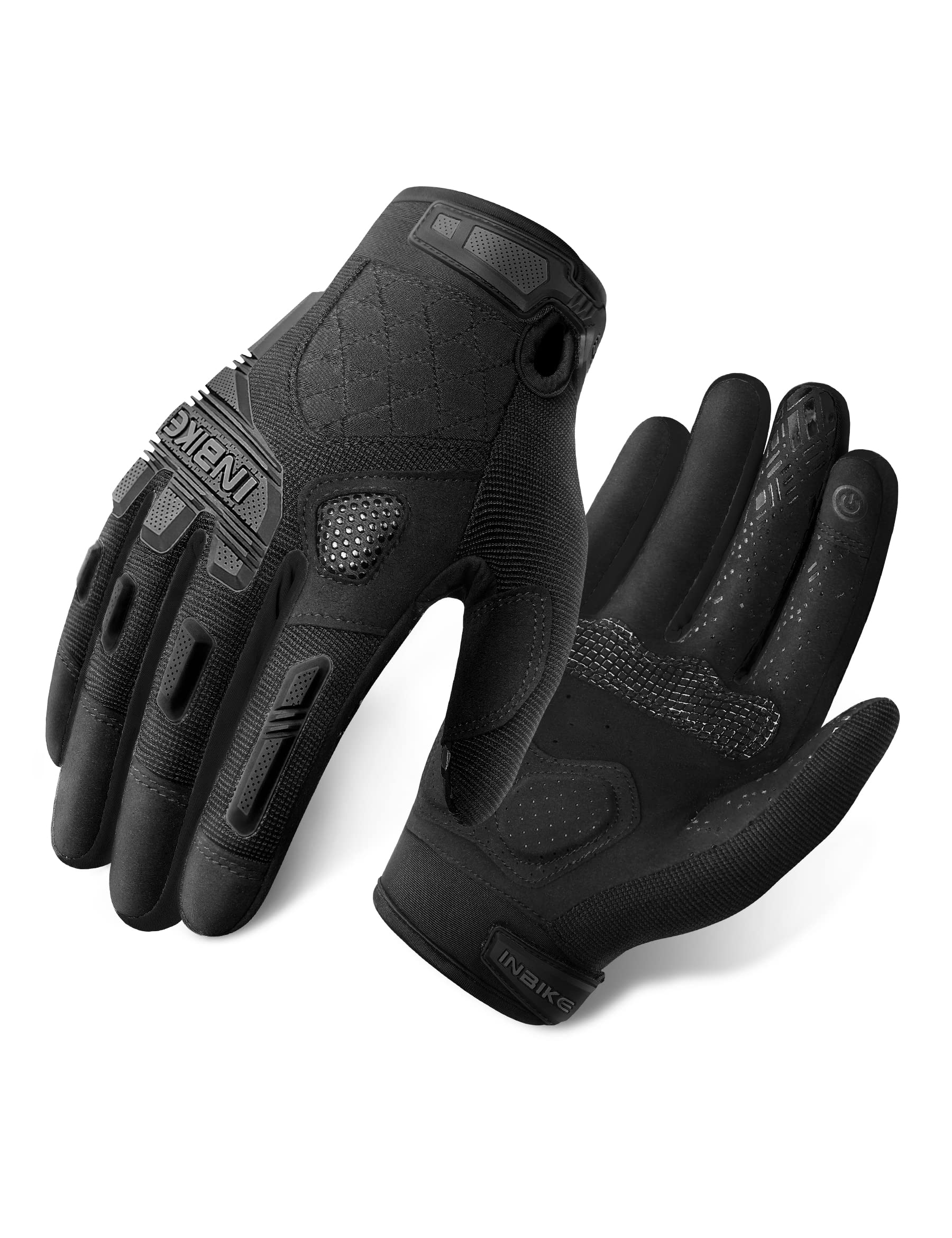 Inbike Mtb Mountain Bike Gloves Touchscreen With Thicken Eva Padded & Tpr Knuckle Protection For Bmx Mx Atv Motorcycle