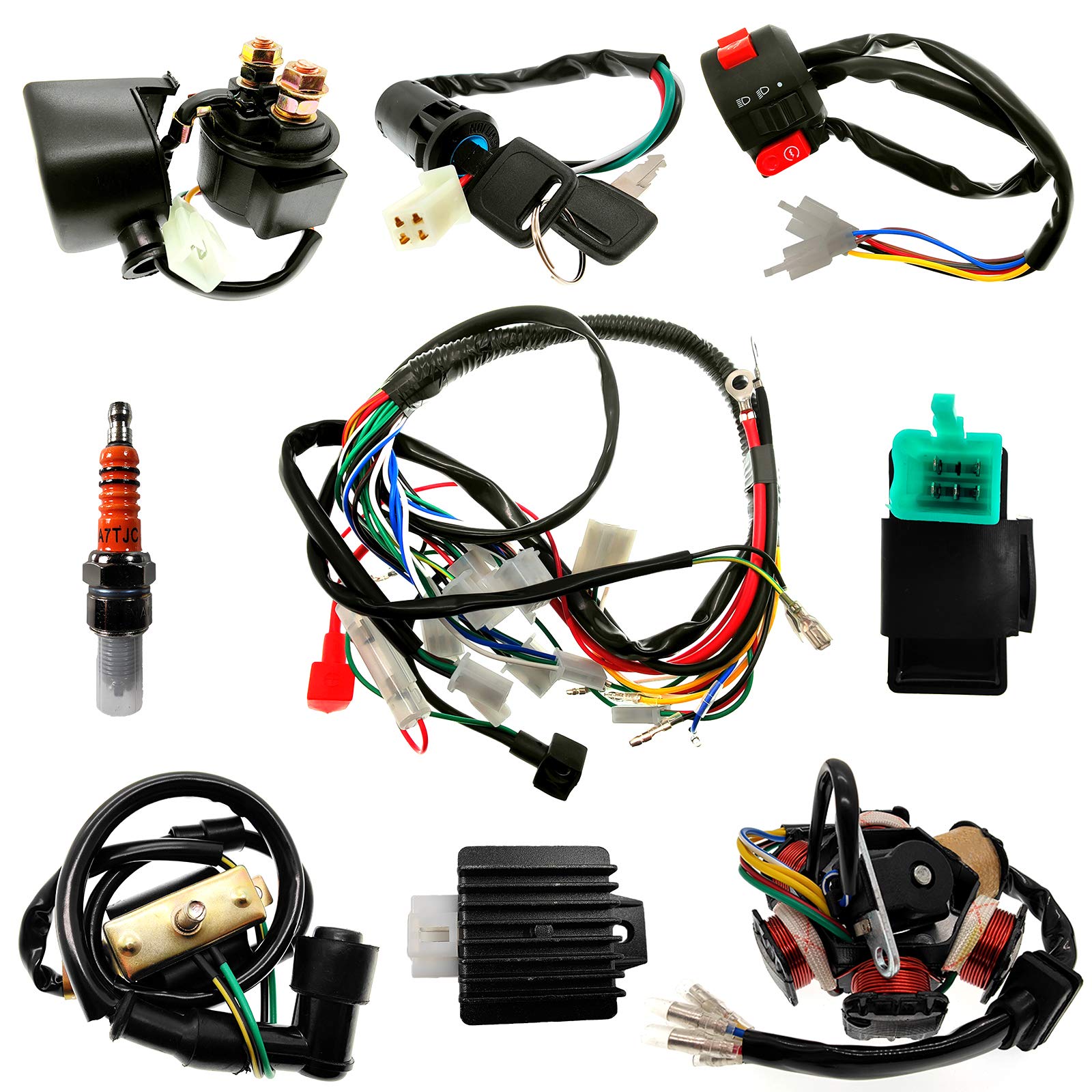 Complete Electrics Stator Coil Set Quad Wire Harness Electrics Stator Coil Cdi Wiring Harness For Gy6 50Cc 70Cc 90Cc 110Cc 125Cc Atv Quad Pit Dirt Bike Buggy Go Kart