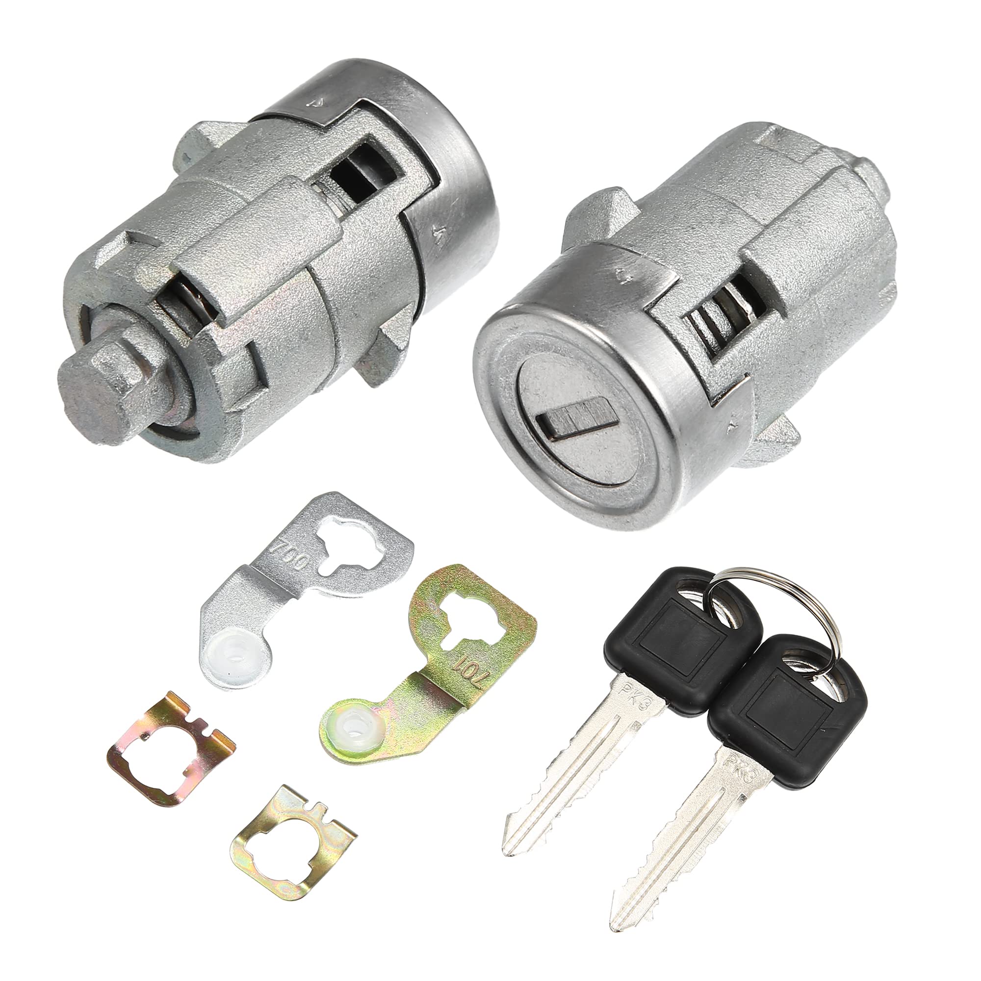 X Autohaux 1 Pair Door Lock Cylinder Set W/ 2 Key For Gmc Sierra 1500 2500 3500 Yukon For Chevy Silverado Tahoe Suburban For Hummer H2 For Cadillac Front Left Right Door Lock Tumbler 15298924