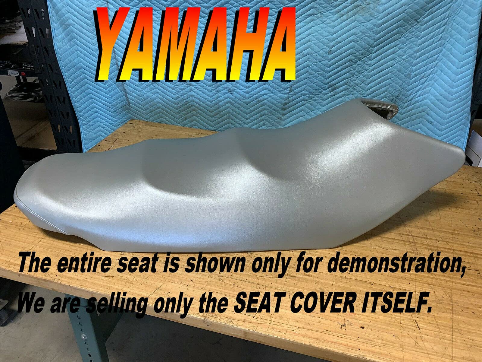 Seat Cover Silver, Custom Fit For Yamaha Waverunner Vx110 2004-14, Replacement Seat Cover In 4-Way Stretch Marine Vinyl, 038A, North America