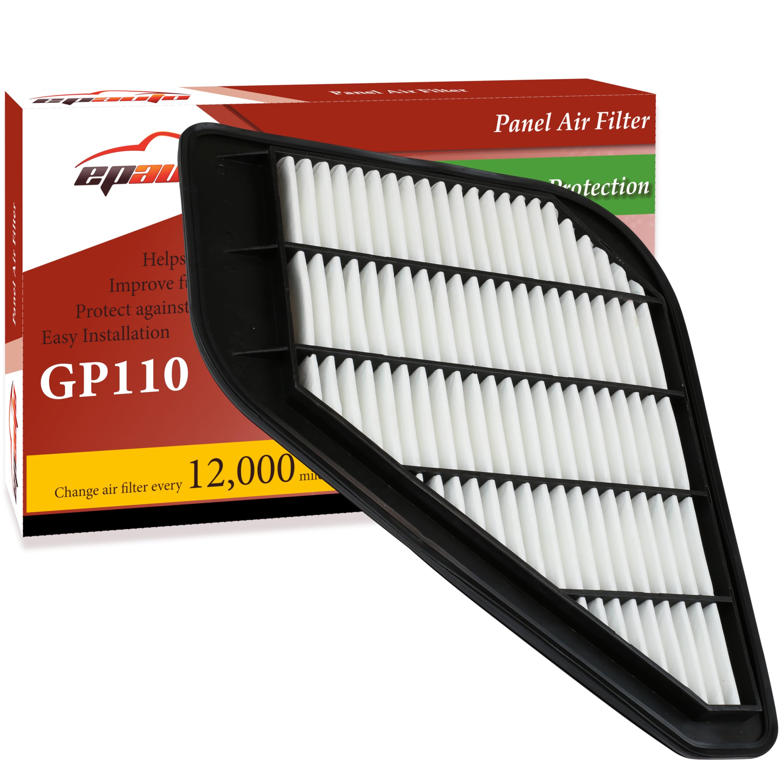 Epauto Gp110 (Ca10110) Replacement For Chevrolet/Gmc/Saturn/Buick Rigid Panel Engine Air Filter For Enclave (2008-2017), Traverse (2009-2017), Acadia (2007-2016), Outlook (2007-2010)