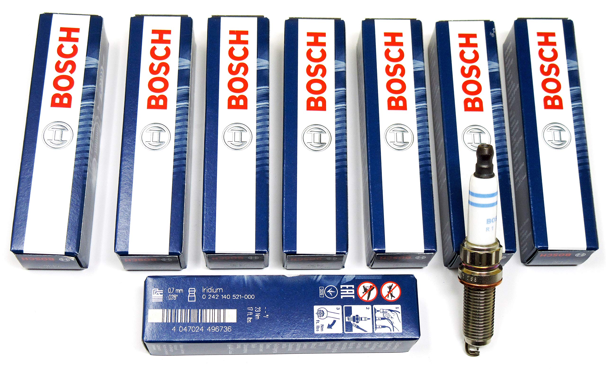 Bosch 8 Piece Spark Plug Set - 0242140521, Zr6Sii3320, 7430