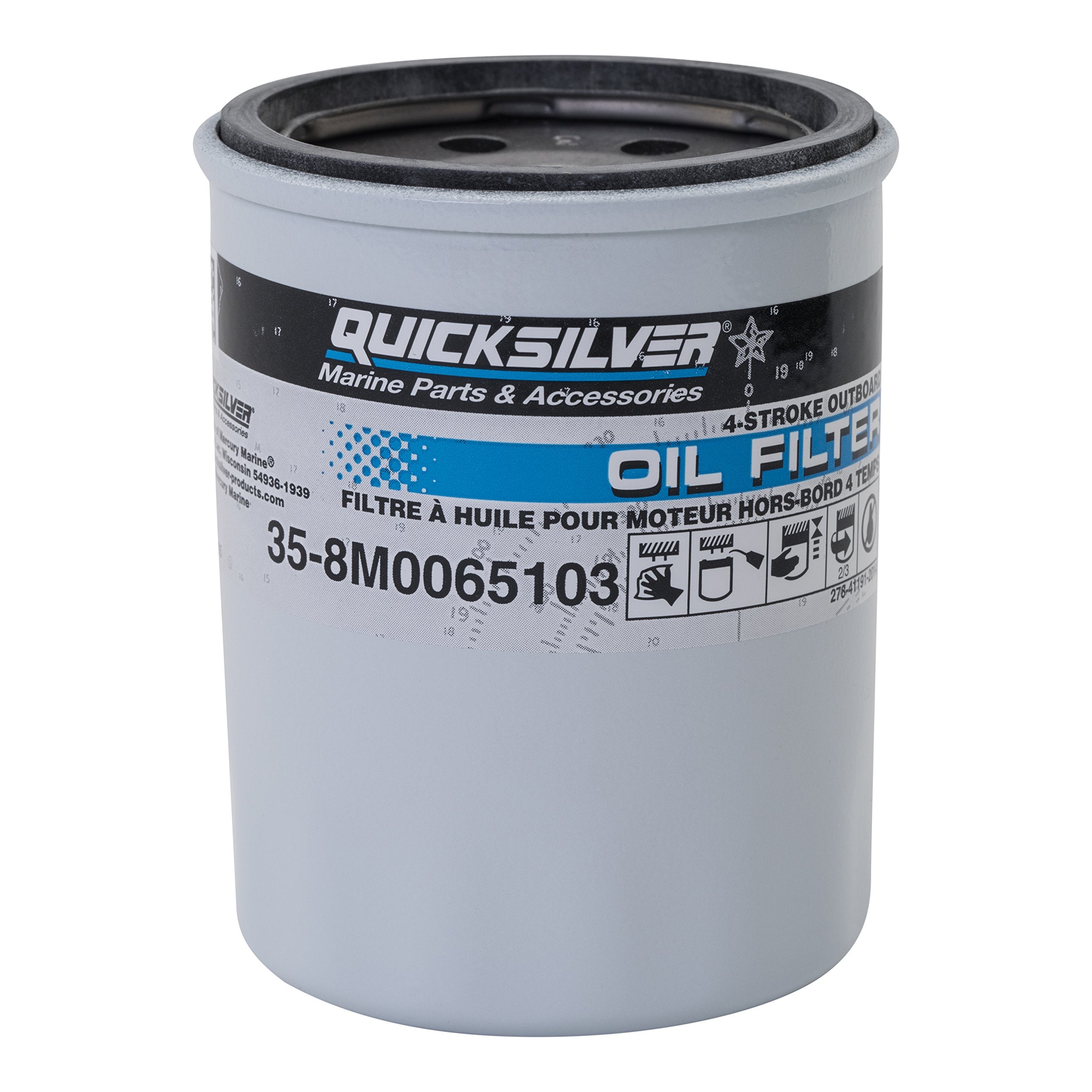 Quicksilver 8M0065103 Oil Filter For Mercury And Mariner 4-Stroke Outboards 25-115 Hp