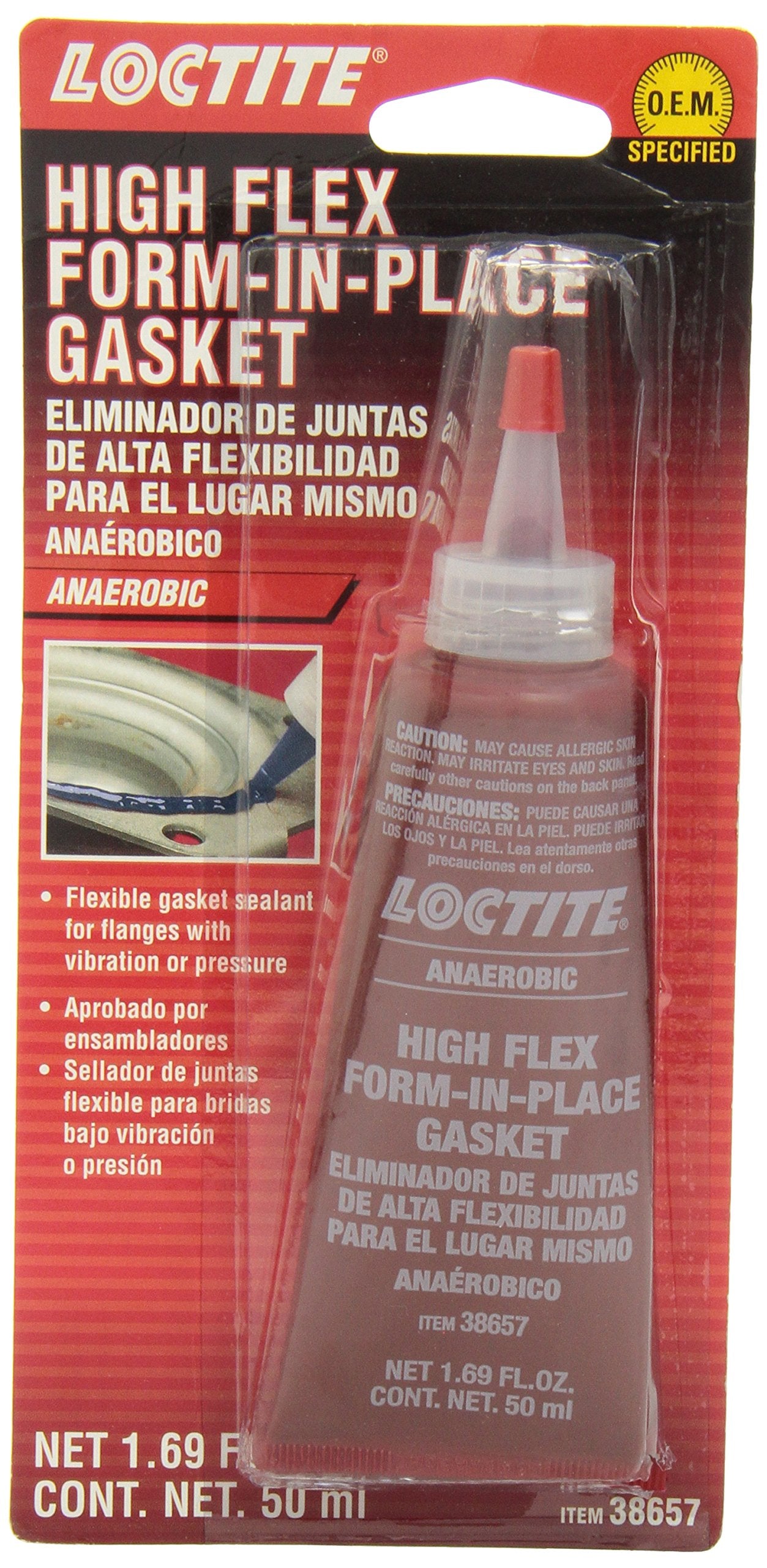 Loctite Flange Sealant, High Flex Gasket Maker: Silicone, Anaerobic, Flexible Form-In-Place, High-Temperature, Solvent-Resistant, O.E.M Specified 50 Ml Tube (Pn: 555354)