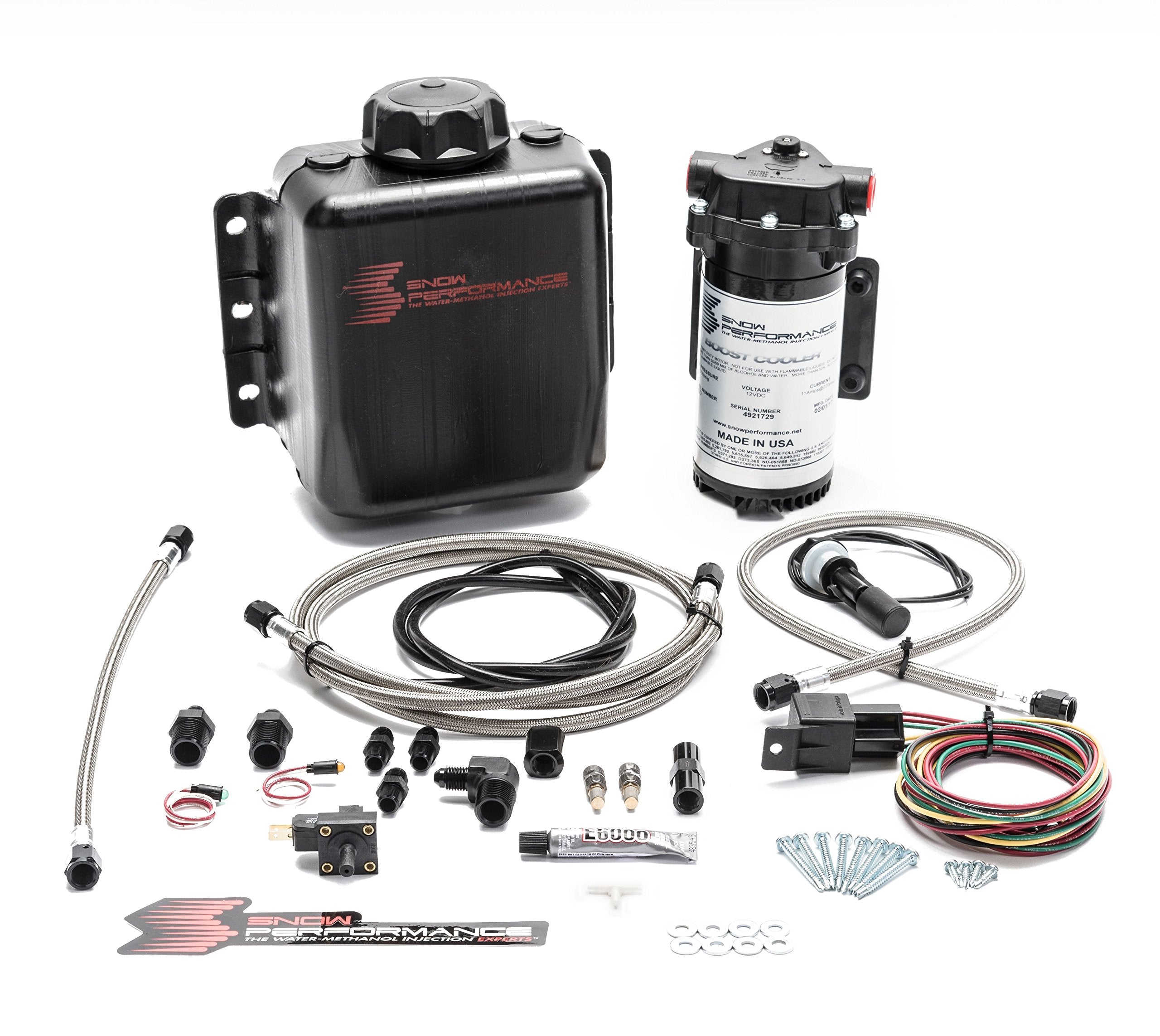 Stage 1 Boost Cooler™ Forced Induction Water-Methanol Injection Kit (Stainless Steel Braided Line, 4An Fittings)