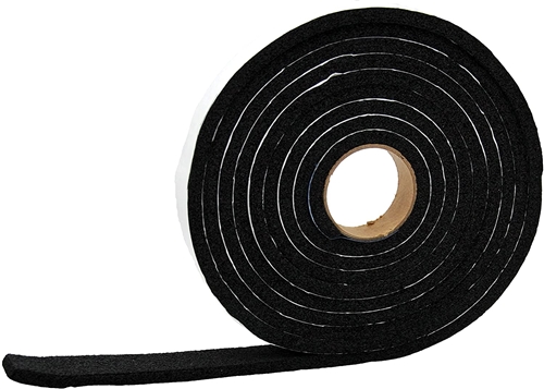AP Products 018-385825 Multi-Purpose Vinyl Foam Tape - 0.375'' x 0.625'' x 25 Ft - Black