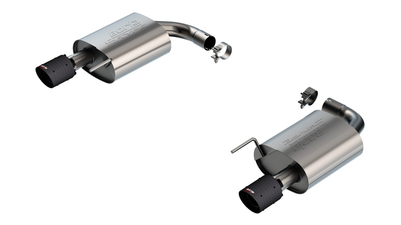 Borla 2.5" S-Type Axle-Back Exhaust System w/ 4" Dual Carbon Fiber Tips  ::  2024-2025 Ford Mustang GT  w/ Non-Active Exhaust