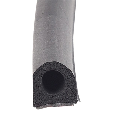 AP Products 018-663 Non-Ribbed D Seal With Tape - 3/4'' x 3/4'' x 50 Ft - Black