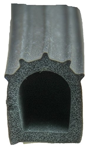 AP Products 018-023-PT Ribbed D-Seal With Tape - 1'' x 1'' x 50 Ft - Black