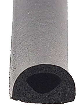 AP Products 018-224 Non-Ribbed D Seal With Tape - 1/2'' x 3/8'' x 50 Ft - Black