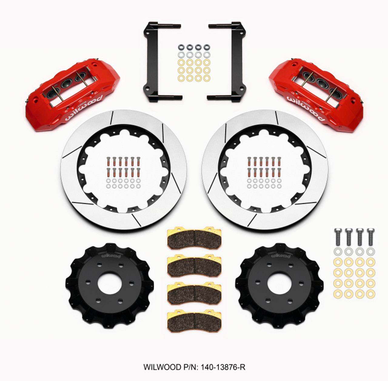 Wilwood TX6R Front 16" Big Brake Kit w/ Slotted Rotors & 6 Piston Red Calipers :: 2014-2018 Silverado & GMC Sierra 1500