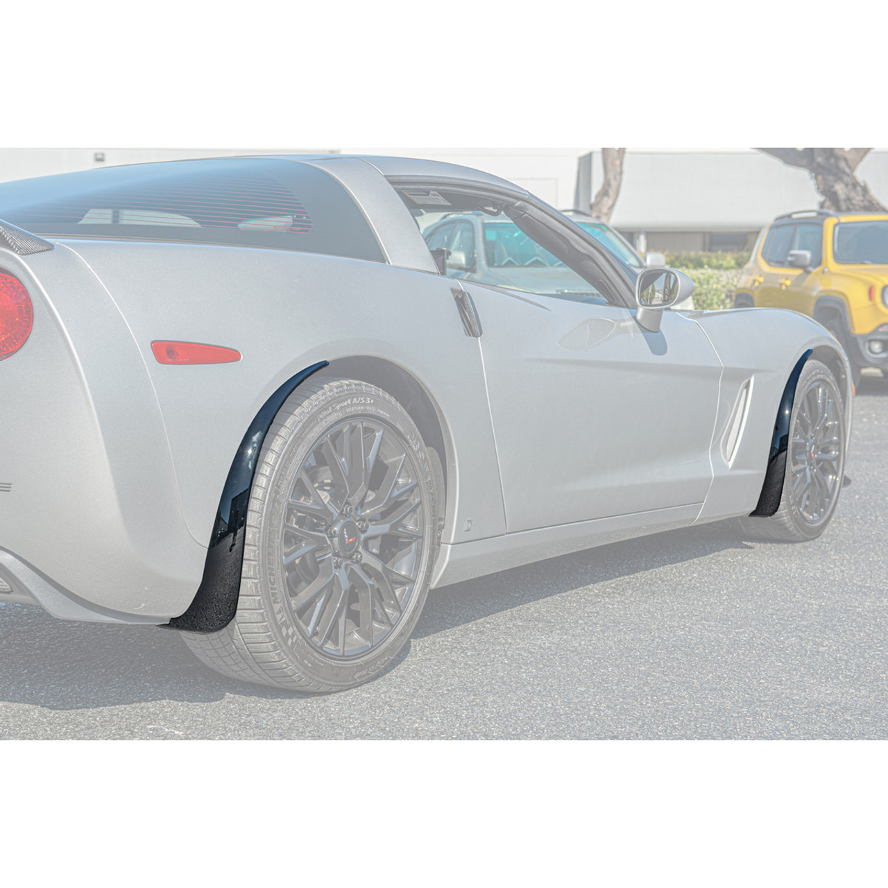 EOS Front & Rear Splash Guard Mud Flaps, Gloss Black :: 2005-2013 C6 Corvette Base