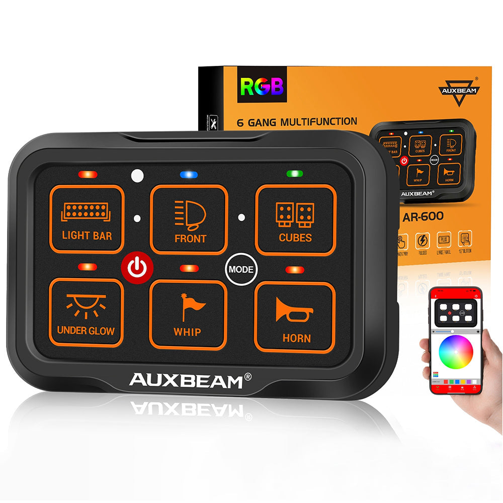 Auxbeam AR600 6-Gang RGB Switch Panel w/ Bluetooth