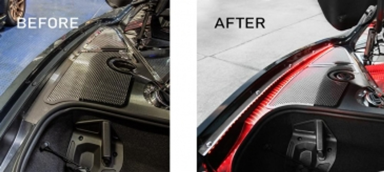 American Car Craft Illuminated Inner Fender Cap Covers, Polished Stainless Steel :: 2020-2025 C8 Corvette -Clearance