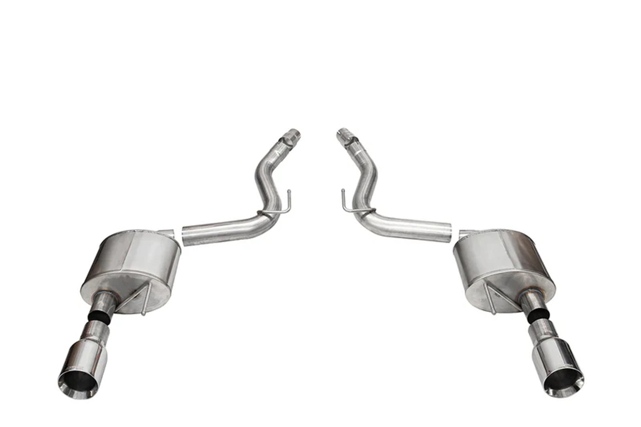 Corsa 3" Sport Axle-Back Exhaust w/ 4.5" Dual Polished Straight Cut Tips :: 2024-2025 Ford Mustang GT w/ Non-Active Exhaust
