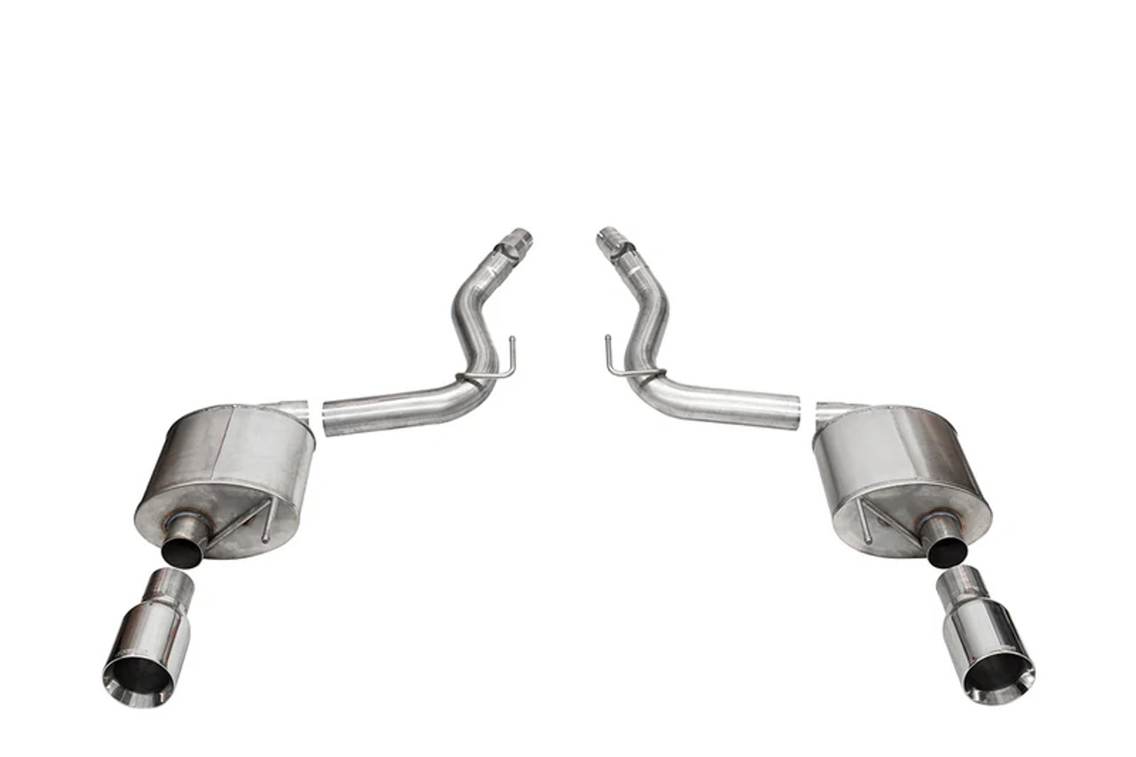 Corsa 3" Touring Axle-Back Exhaust w/ 4.5" Dual Polished Straight Cut Tips :: 2024-2025 Ford Mustang GT w/ Non-Active Exhaust