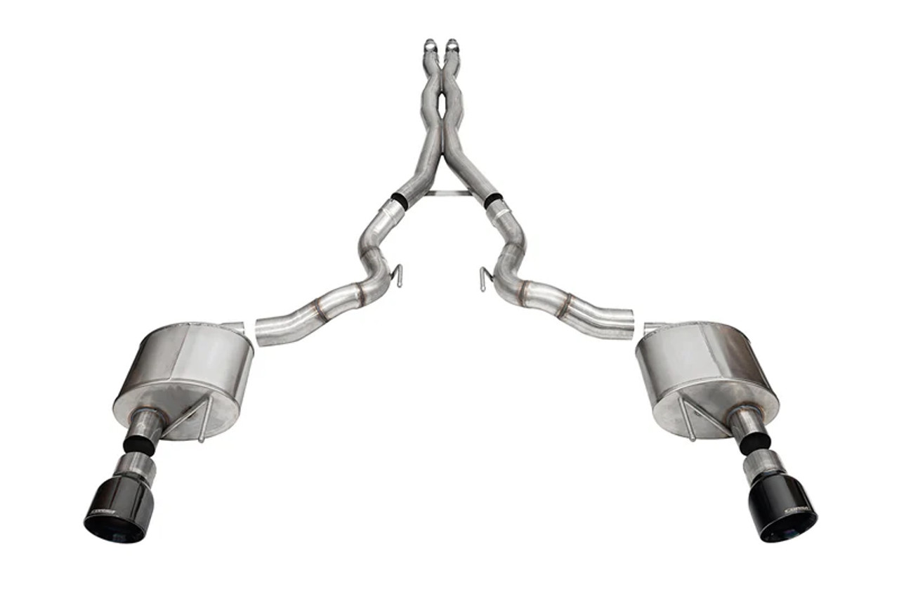 Corsa 3" Xtreme Cat-Back Exhaust w/ 4.5" Dual Black PVD Tips :: 2024-2025 Ford Mustang GT Convertible w/ Non-Active Exhaust