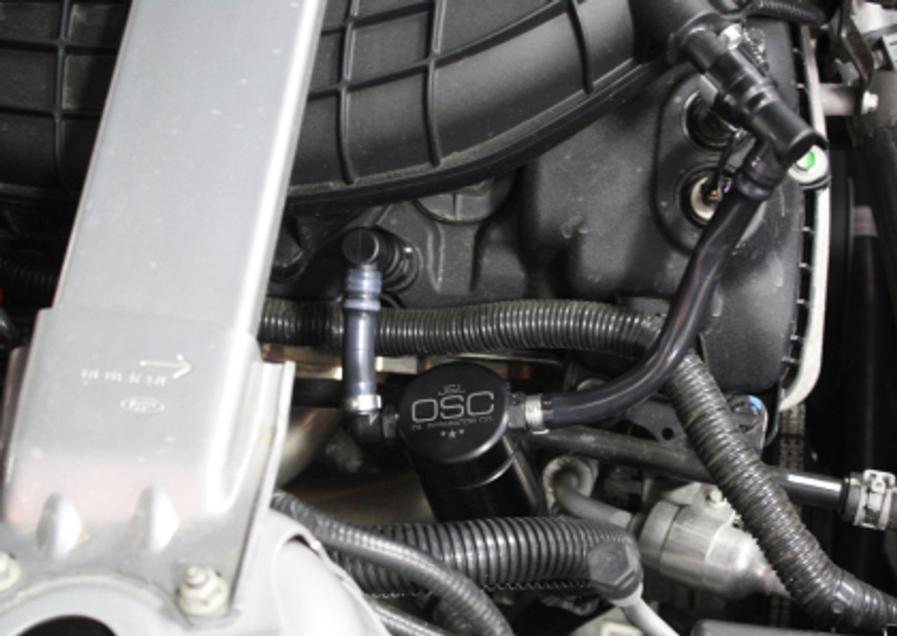 J&L OSC 3.0 Oil Separator, Passenger Side, Black Anodized :: 2015-2017  Mustang V6