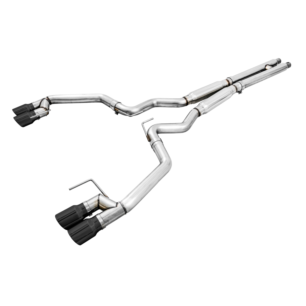 AWE Track Edition 3" Cat-Back Exhaust System w/4" Quad Diamond Black Tips :: 2018-2023 Ford Mustang GT