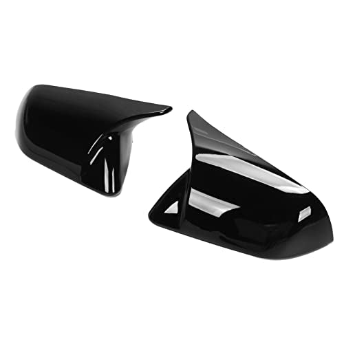 For Mustang Carbon Fiber Mirror Cover Car Exterior 2Pcs Door Mirror Cover Left Right Horn Replacement For Mustang 2015-2022 Carbon Fiber (Glossy Black)