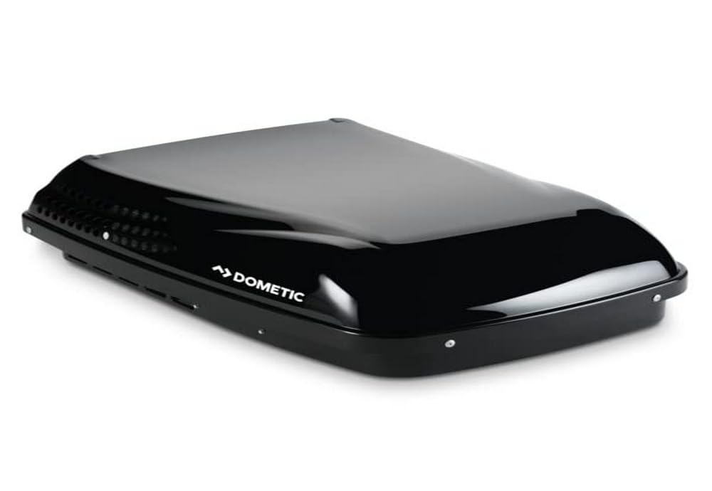 Dometic Penguin Ii Low Profile Rooftop Ac- Single-Zone Rv Air Conditioner With Pre-Installed Ct Control Board - Hi Cap 15K Btu, Black High Capacity Camper Air Conditioner