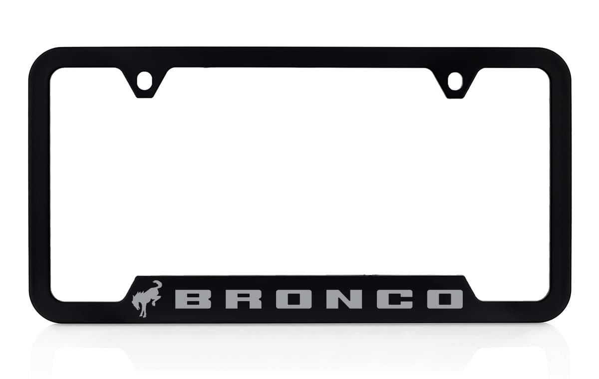 Ford Bronco Uv Printed License Plate Frame - Cactus Grey