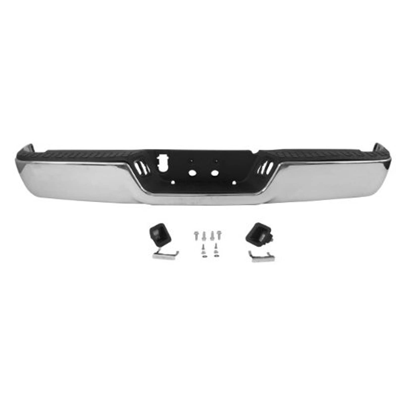Mbi Auto - Steel Chrome, Rear Step Bumper Assembly For 2009-2018 Dodge Ram 1500 W/Single Exhaust, Ch1103117