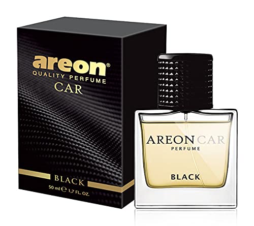 Areon Car Perfume 1.7 Fl Oz. (50Ml) Glass Bottle Cologne Air Freshener For Cars, Black