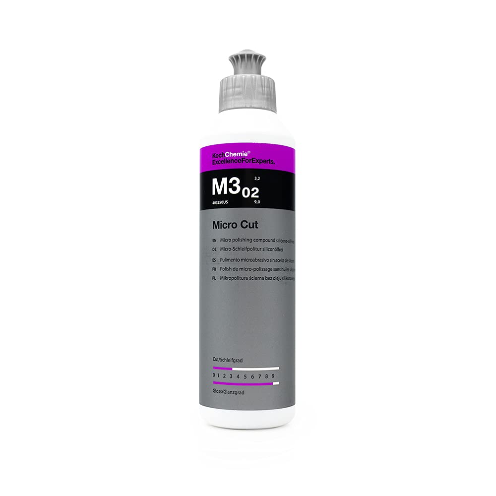 Koch-Chemie - Micro Cut Polishing Compound - Silicone Oil-Free; Permanent Removal Of Holograms, Fine Scratches, And Sanding Marks To P3000 Grain Size; High Gloss Finish (250 Milliliters)