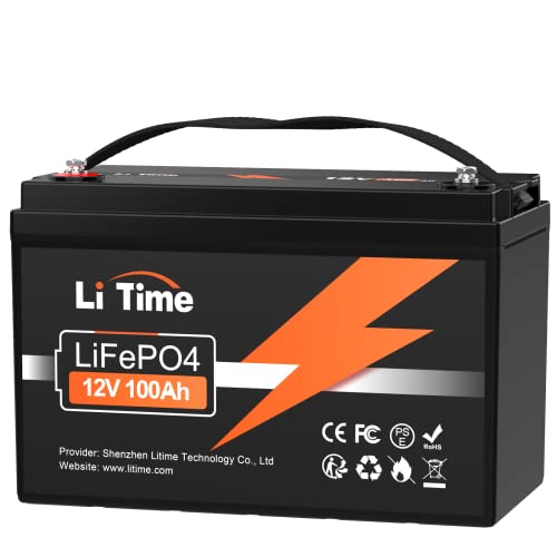 Litime 12V 100Ah Lithium Lifepo4 Battery, Built-In 100A Bms, 4000-15000 Cycles, 10-Year Lifetime, Perfect For Rv, Solar, Backup Power, Off Grid Application, Boat, Trolling Motor.(Group 31)