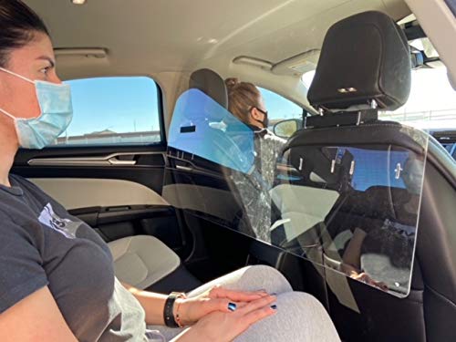 Factory Crafts Rideshare Shield Protective Vehicle Sneeze Guard For Rideshare Drivers And Professional Car And Transportation Services Made Of Clear Light Weight Polycarbonate Material 47'X23.5'