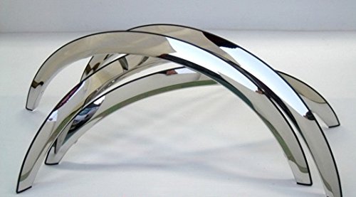 Qmi 275504 -Fender Trim Compatible With Ford Escape Mirror Polished Stainless Steel Wide Width Set Of 4